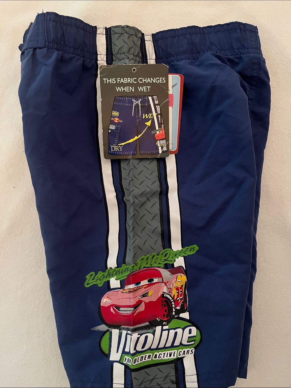 Swim shorts Disney Pixar Cars boys new size 6 polyester changes when wet